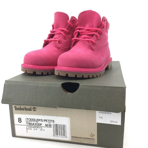 Timberland Toddler Girls Boots Pink Sz 10 NWB - Picture 7 of 8